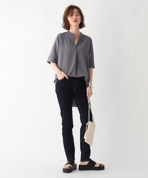 OPAQUE.CLIP（オペークドットクリップ）の「◆Lycra 2wayストレッチスキニーパンツ【WEB限定サイズ】（デニムパンツ・レディース・ガンメタ/ダークオリーブ/ブルー/ブラック/ナチュラル/ネイビー・34/36/38/42/40）」の9枚目の写真