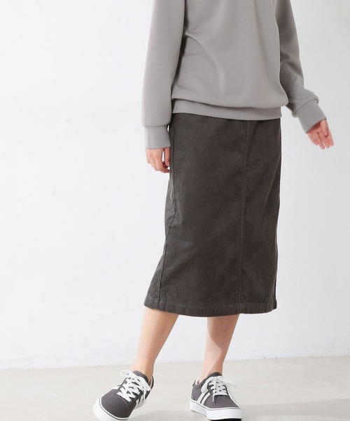 CINEMA CLUB（シネマクラブ）の「コーデュロイナロースカート（スカート・レディース・スミクロ/グレイッシュベージュ/ベージュ/ライトベージュ/ミント・S/L/LL/M）」の2枚目の写真