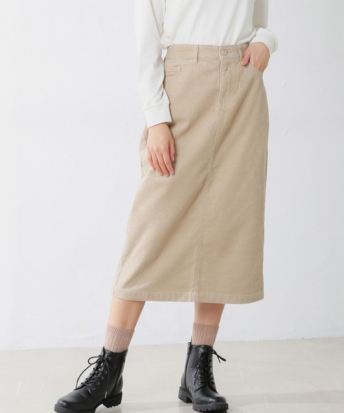 CINEMA CLUB（シネマクラブ）の「コーデュロイナロースカート（スカート・レディース・スミクロ/グレイッシュベージュ/ベージュ/ライトベージュ/ミント・S/L/LL/M）」の3枚目の写真