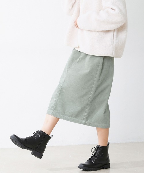 CINEMA CLUB（シネマクラブ）の「コーデュロイナロースカート（スカート・レディース・スミクロ/グレイッシュベージュ/ベージュ/ライトベージュ/ミント・S/L/LL/M）」の5枚目の写真