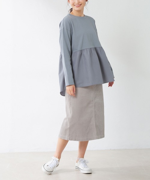 CINEMA CLUB（シネマクラブ）の「コーデュロイナロースカート（スカート・レディース・スミクロ/グレイッシュベージュ/ベージュ/ライトベージュ/ミント・S/L/LL/M）」の22枚目の写真