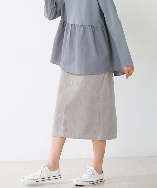 CINEMA CLUB（シネマクラブ）の「コーデュロイナロースカート（スカート・レディース・スミクロ/グレイッシュベージュ/ベージュ/ライトベージュ/ミント・S/L/LL/M）」の15枚目の写真
