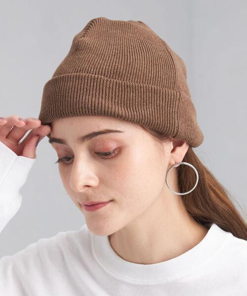 green label relaxing(グリーンレーベルリラクシング)の「ハンドウォッシャブル ワッチ キャップ(ニットキャップ/ビーニー・レディース・ブラック/ブラウン/グレー/オフホワイト・FREE)」の4枚目の写真