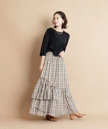 CADUNE(カデュネ)の「タフタチェックスカート【販売禁止 CADUNE(カデュネ)の「タフタチェックスカート【販売禁止