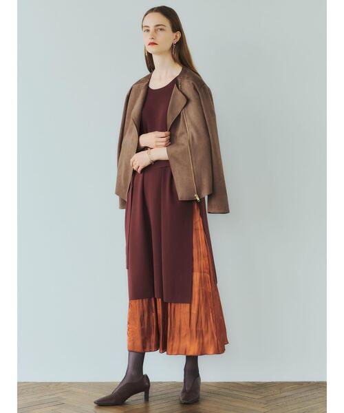 YECCA VECCA（イェッカヴェッカ）の「フェイクスエードライダースジャケット＊（ライダースジャケット・レディース・ライトグレー/ブラウン・FREE）」の3枚目の写真