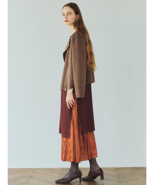 YECCA VECCA（イェッカヴェッカ）の「フェイクスエードライダースジャケット＊（ライダースジャケット・レディース・ライトグレー/ブラウン・FREE）」の11枚目の写真