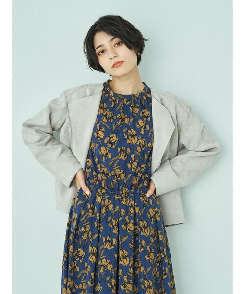 YECCA VECCA（イェッカヴェッカ）の「フェイクスエードライダースジャケット＊（ライダースジャケット・レディース・ライトグレー/ブラウン・FREE）」の13枚目の写真