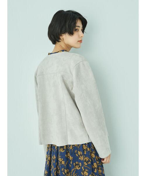 YECCA VECCA（イェッカヴェッカ）の「フェイクスエードライダースジャケット＊（ライダースジャケット・レディース・ライトグレー/ブラウン・FREE）」の16枚目の写真