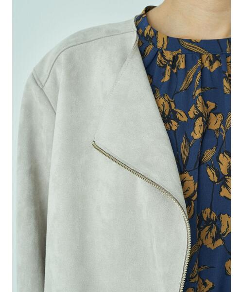 YECCA VECCA（イェッカヴェッカ）の「フェイクスエードライダースジャケット＊（ライダースジャケット・レディース・ライトグレー/ブラウン・FREE）」の17枚目の写真