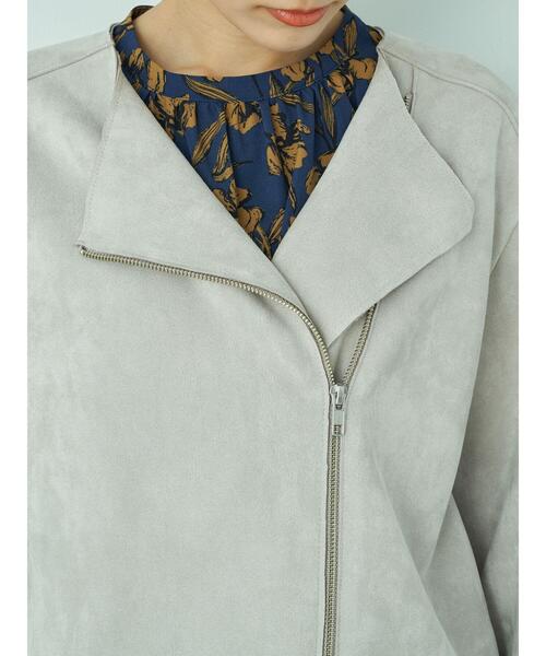 YECCA VECCA（イェッカヴェッカ）の「フェイクスエードライダースジャケット＊（ライダースジャケット・レディース・ライトグレー/ブラウン・FREE）」の18枚目の写真