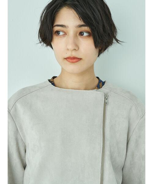 YECCA VECCA（イェッカヴェッカ）の「フェイクスエードライダースジャケット＊（ライダースジャケット・レディース・ライトグレー/ブラウン・FREE）」の19枚目の写真