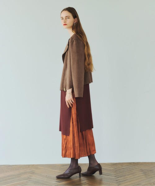 YECCA VECCA（イェッカヴェッカ）の「フェイクスエードライダースジャケット＊（ライダースジャケット・レディース・ライトグレー/ブラウン・FREE）」の8枚目の写真