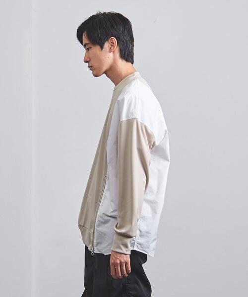 EN ROUTE（アンルート）の「＜EN ROUTE（アンルート）＞ ジャージー✕タイプライター コンビ クルーネック（Tシャツ/カットソー・メンズ・ブラック/ベージュ・1/2/3）」の3枚目の写真