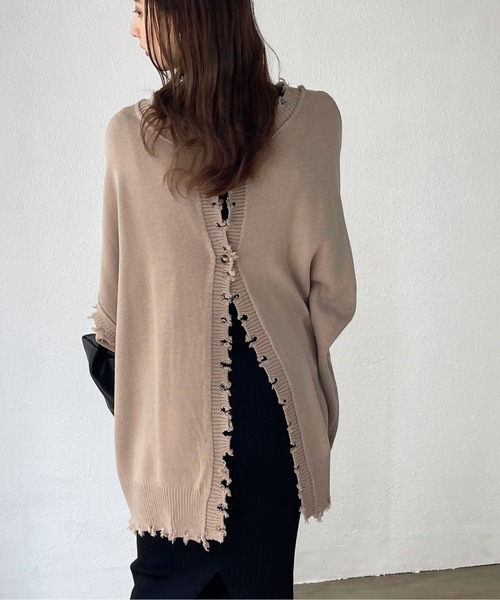 Shelly island（シェリーアイランド）の「2WAYﾙｰｽﾞﾀﾞﾒｰｼﾞNTCD（ニット/セーター・レディース・ホワイト/ベージュ/ライトパープル・FREE）」の11枚目の写真