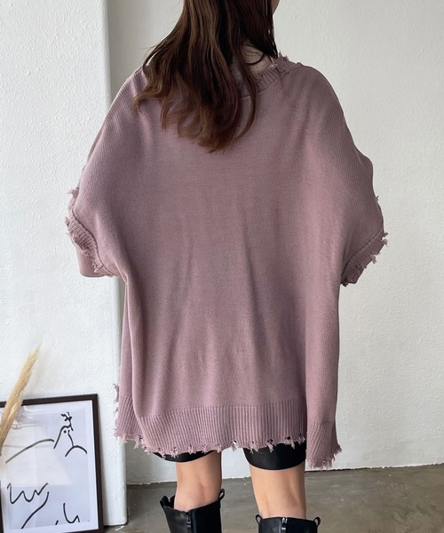 Shelly island（シェリーアイランド）の「2WAYﾙｰｽﾞﾀﾞﾒｰｼﾞNTCD（ニット/セーター・レディース・ホワイト/ベージュ/ライトパープル・FREE）」の15枚目の写真