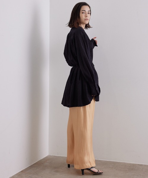 SALON adam et rope'（サロン アダム エ ロペ）の「シアーストライプリラックスパンツ（その他パンツ・レディース・ネイビー/オレンジ・FREE）」の13枚目の写真