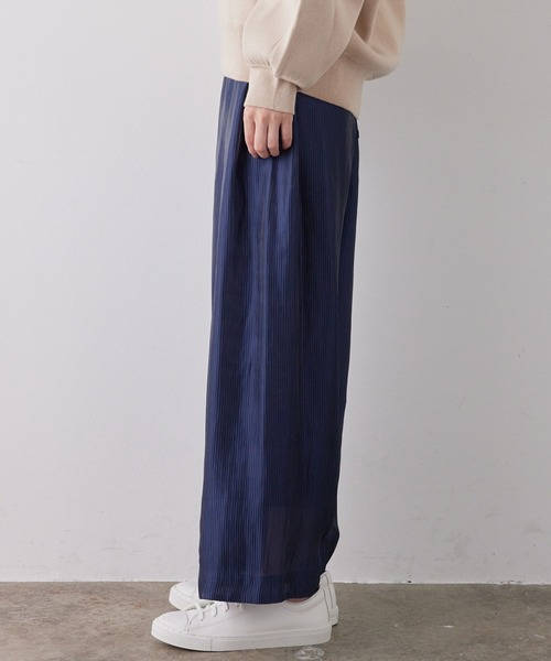 SALON adam et rope'（サロン アダム エ ロペ）の「シアーストライプリラックスパンツ（その他パンツ・レディース・ネイビー/オレンジ・FREE）」の14枚目の写真