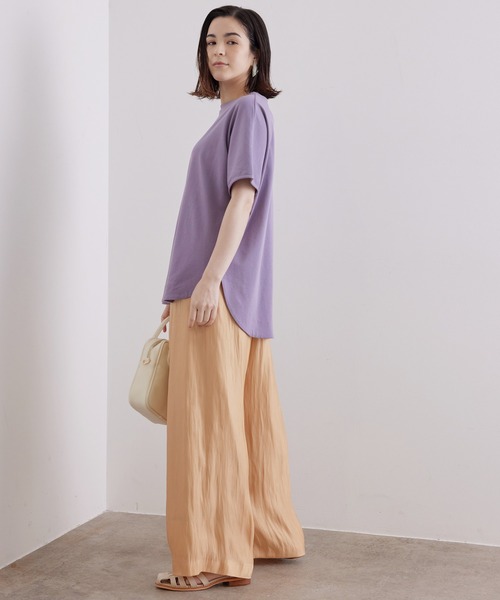 SALON adam et rope'（サロン アダム エ ロペ）の「シアーストライプリラックスパンツ（その他パンツ・レディース・ネイビー/オレンジ・FREE）」の10枚目の写真