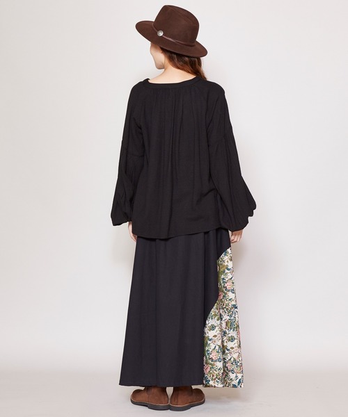 チャイハネ（チャイハネ）の「【チャイハネ】ゴブランパッチワークロングスカート（スカート・レディース・ブラック/ベージュ/カーキ・FREE）」の7枚目の写真