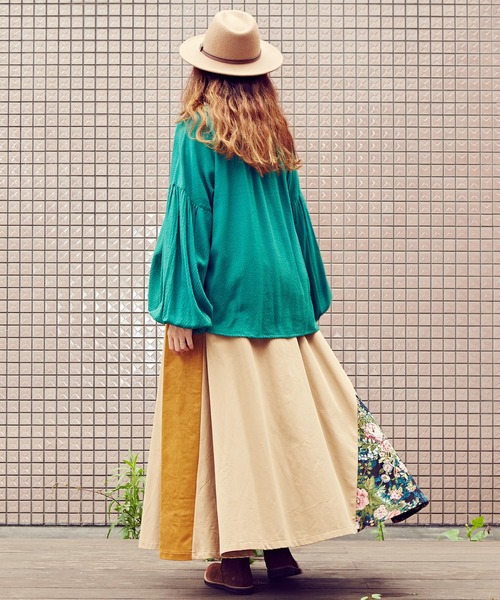 チャイハネ（チャイハネ）の「【チャイハネ】ゴブランパッチワークロングスカート（スカート・レディース・ブラック/ベージュ/カーキ・FREE）」の16枚目の写真