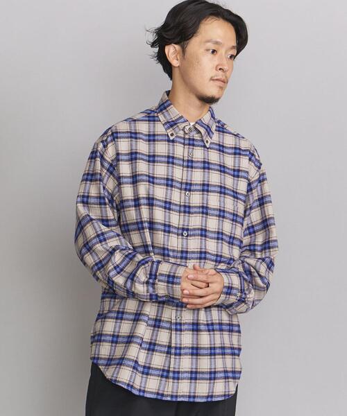 BEAUTY&YOUTH UNITED ARROWS（ビューティーアンドユースユナイテッドアローズ）の「BY スムース ビエラ ボタンダウン ビッグシルエットシャツ（シャツ/ブラウス・メンズ・ダークグリーン/ベージュ/オフホワイト/オリーブ・S/M/L/XL）」の2枚目の写真