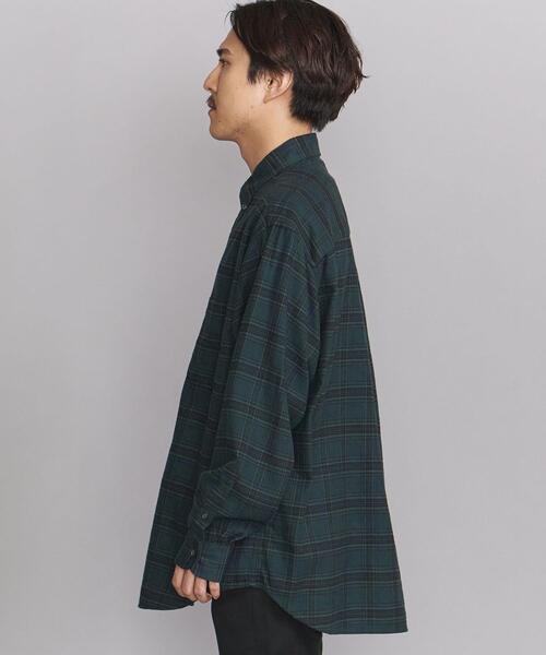 BEAUTY&YOUTH UNITED ARROWS（ビューティーアンドユースユナイテッドアローズ）の「BY スムース ビエラ ボタンダウン ビッグシルエットシャツ（シャツ/ブラウス・メンズ・ダークグリーン/ベージュ/オフホワイト/オリーブ・S/M/L/XL）」の6枚目の写真