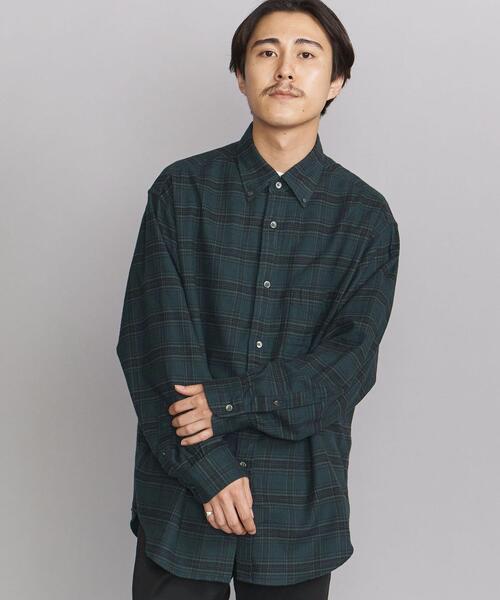 BEAUTY&YOUTH UNITED ARROWS（ビューティーアンドユースユナイテッドアローズ）の「BY スムース ビエラ ボタンダウン ビッグシルエットシャツ（シャツ/ブラウス・メンズ・ダークグリーン/ベージュ/オフホワイト/オリーブ・S/M/L/XL）」の8枚目の写真