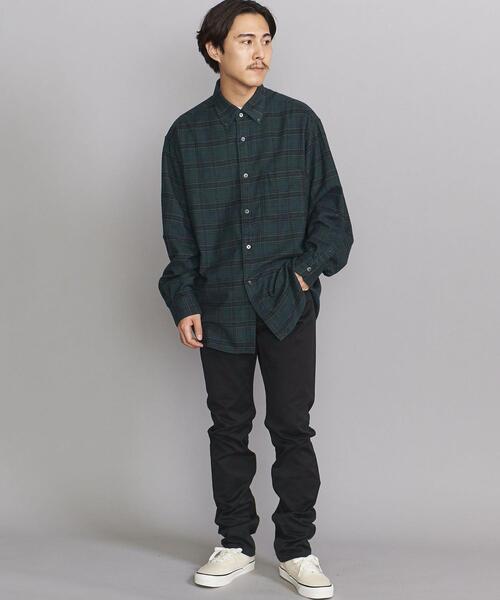 BEAUTY&YOUTH UNITED ARROWS（ビューティーアンドユースユナイテッドアローズ）の「BY スムース ビエラ ボタンダウン ビッグシルエットシャツ（シャツ/ブラウス・メンズ・ダークグリーン/ベージュ/オフホワイト/オリーブ・S/M/L/XL）」の9枚目の写真