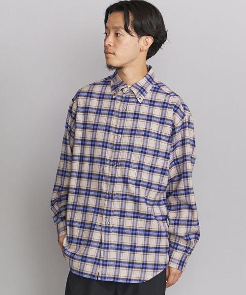 BEAUTY&YOUTH UNITED ARROWS（ビューティーアンドユースユナイテッドアローズ）の「BY スムース ビエラ ボタンダウン ビッグシルエットシャツ（シャツ/ブラウス・メンズ・ダークグリーン/ベージュ/オフホワイト/オリーブ・S/M/L/XL）」の11枚目の写真