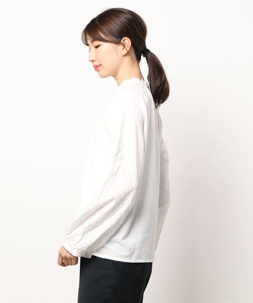 ehka sopo（エヘカソポ）の「無地チェックアソートブラウス（シャツ/ブラウス・レディース・オフホワイト/キナリ/グリーン/チャコール・ﾌﾘ-）」の5枚目の写真