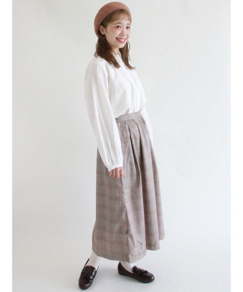 ehka sopo（エヘカソポ）の「無地チェックアソートブラウス（シャツ/ブラウス・レディース・オフホワイト/キナリ/グリーン/チャコール・ﾌﾘ-）」の7枚目の写真