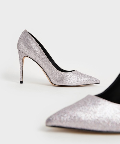 CHARLES & KEITH（チャールズ & キース）の「グリッタースティレット パンプス / Glitter Stiletto Pumps（パンプス・レディース・ダークブラウン/シルバー・24.5cm/25.5cm/25cm/23cm/22.5cm/23.5cm）」の4枚目の写真