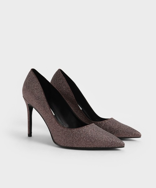 CHARLES & KEITH（チャールズ & キース）の「グリッタースティレット パンプス / Glitter Stiletto Pumps（パンプス・レディース・ダークブラウン/シルバー・24.5cm/25.5cm/25cm/23cm/22.5cm/23.5cm）」の7枚目の写真