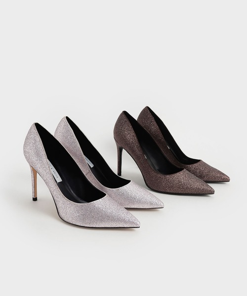 CHARLES & KEITH（チャールズ & キース）の「グリッタースティレット パンプス / Glitter Stiletto Pumps（パンプス・レディース・ダークブラウン/シルバー・24.5cm/25.5cm/25cm/23cm/22.5cm/23.5cm）」の9枚目の写真