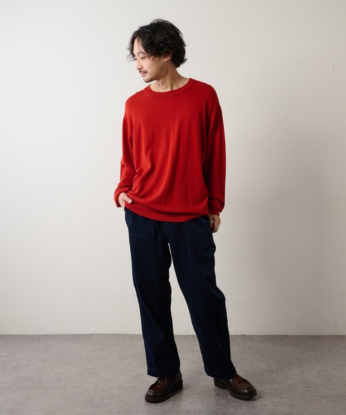 CIAOPANIC TYPY（チャオパニックティピー）の「メリノウール クルーネック プルオーバー（ニット/セーター・メンズ・グレー/オレンジ/グリーン・M/L）」の13枚目の写真