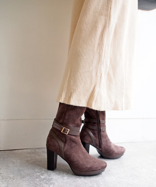 厚底ストレッチロングブーツ　-8890781