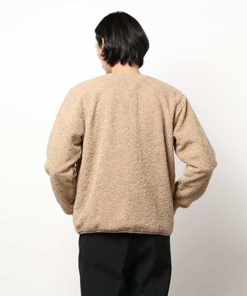 KANGOL（カンゴール）の「【KANGOL/カンゴール】プードルフリース ビッグシルエット　ノーカラージャケット（ノーカラージャケット・メンズ・ベージュ/ブラック/アイボリー・MEDIUM/LARGE）」の6枚目の写真