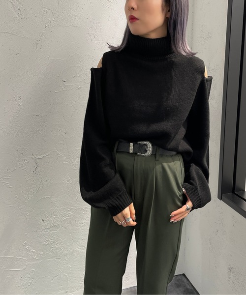 apres jour mignon(アプレジュールミニョン)の「肩開きタートルニット【ZOZOTOWN限定アイテム】(ニット/セーター・レディース・アイボリー/ブラック・X-LARGE/フリー)」の11枚目の写真