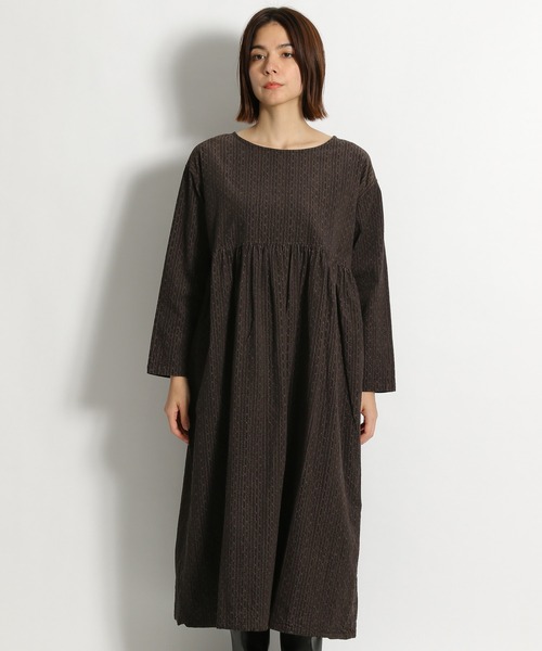 ichi（イチ）の「【ichi(イチ)】コール天ドットワンピース（ワンピース・レディース・ダークブラウン/ベージュ・FREE）」の3枚目の写真