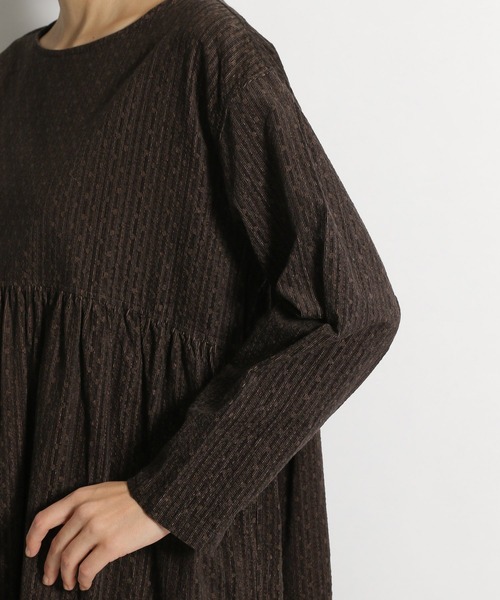 ichi（イチ）の「【ichi(イチ)】コール天ドットワンピース（ワンピース・レディース・ダークブラウン/ベージュ・FREE）」の7枚目の写真