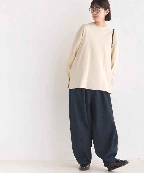 OMNES（オムネス）の「ハニカムストレッチサイドスリットボックスプルオーバー（Tシャツ/カットソー・レディース・ラベンダー/ブラック/ライトグレー/アイボリー・SMALL/MEDIUM）」の8枚目の写真