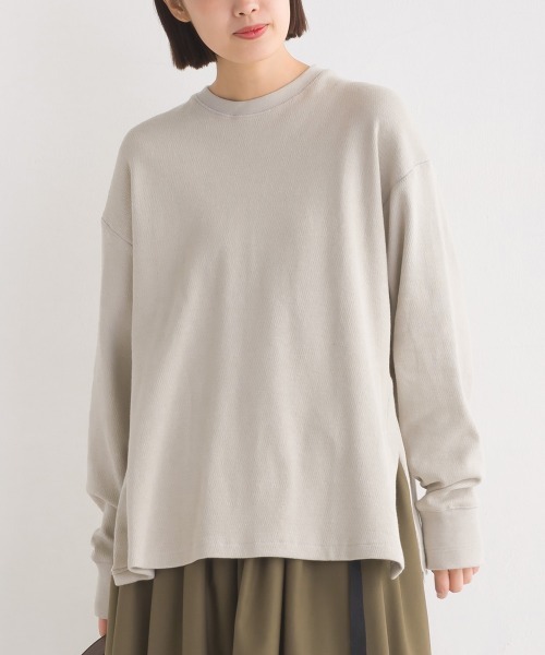OMNES（オムネス）の「ハニカムストレッチサイドスリットボックスプルオーバー（Tシャツ/カットソー・レディース・ラベンダー/ブラック/ライトグレー/アイボリー・SMALL/MEDIUM）」の18枚目の写真