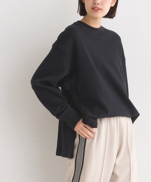 OMNES（オムネス）の「ハニカムストレッチサイドスリットボックスプルオーバー（Tシャツ/カットソー・レディース・ラベンダー/ブラック/ライトグレー/アイボリー・SMALL/MEDIUM）」の10枚目の写真