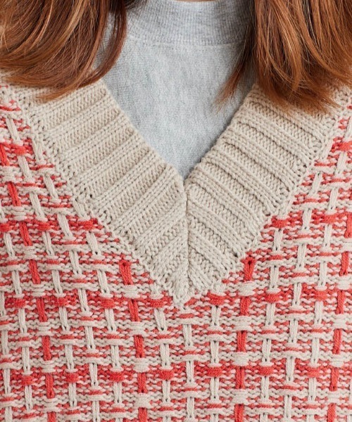 cepo（セポ）の「ツイードアミ ロングニットベスト（ベスト・レディース・ブラック/ピンク/イエロー・M）」の19枚目の写真