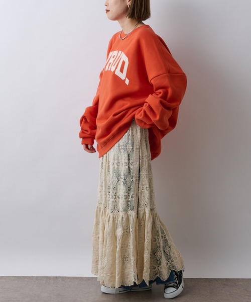 CIAOPANIC TYPY(チャオパニックティピー)の「【ZOZOTOWN限定】ユニセックスビッグシルエットクルーネックカレッジスウェット/裏起毛(スウェット・メンズ・ライトグレー/ネイビー/オレンジ/アイボリー・M/L)」の21枚目の写真