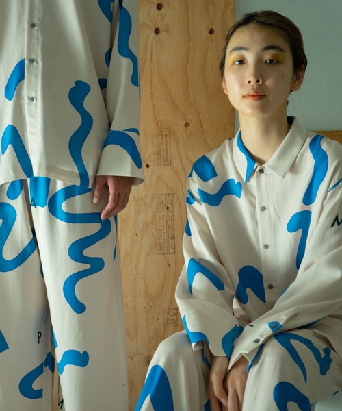 PAMM パジャマ　thanks sea pajamas(クリーム×ブルー) thanks sea pajamas(クリーム×ブルー) – pamm.officialstore