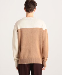 【美品】CABaN ウールカシミヤ アートフレーム ニット　グリーン CABaN ウールコットンカシミヤ リブ タートルニットプルオーバー