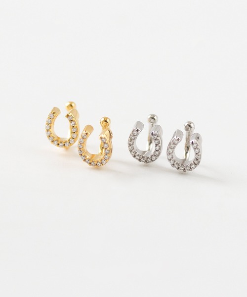 JUICY ROCK（ジューシーロック）の「GP(SV925)/SV925 パヴェホースシューカフイヤリング（イヤリング・レディース・シルバー/ゴールド・ONE SIZE）」の8枚目の写真