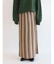 ニットストライプスカート