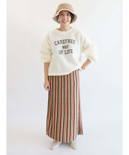 Lugnoncure(ルノンキュール)の「ニットストライプスカート(スカート・レディース・ベージュ/モカ/チャコール・フリ-)」の12枚目の写真